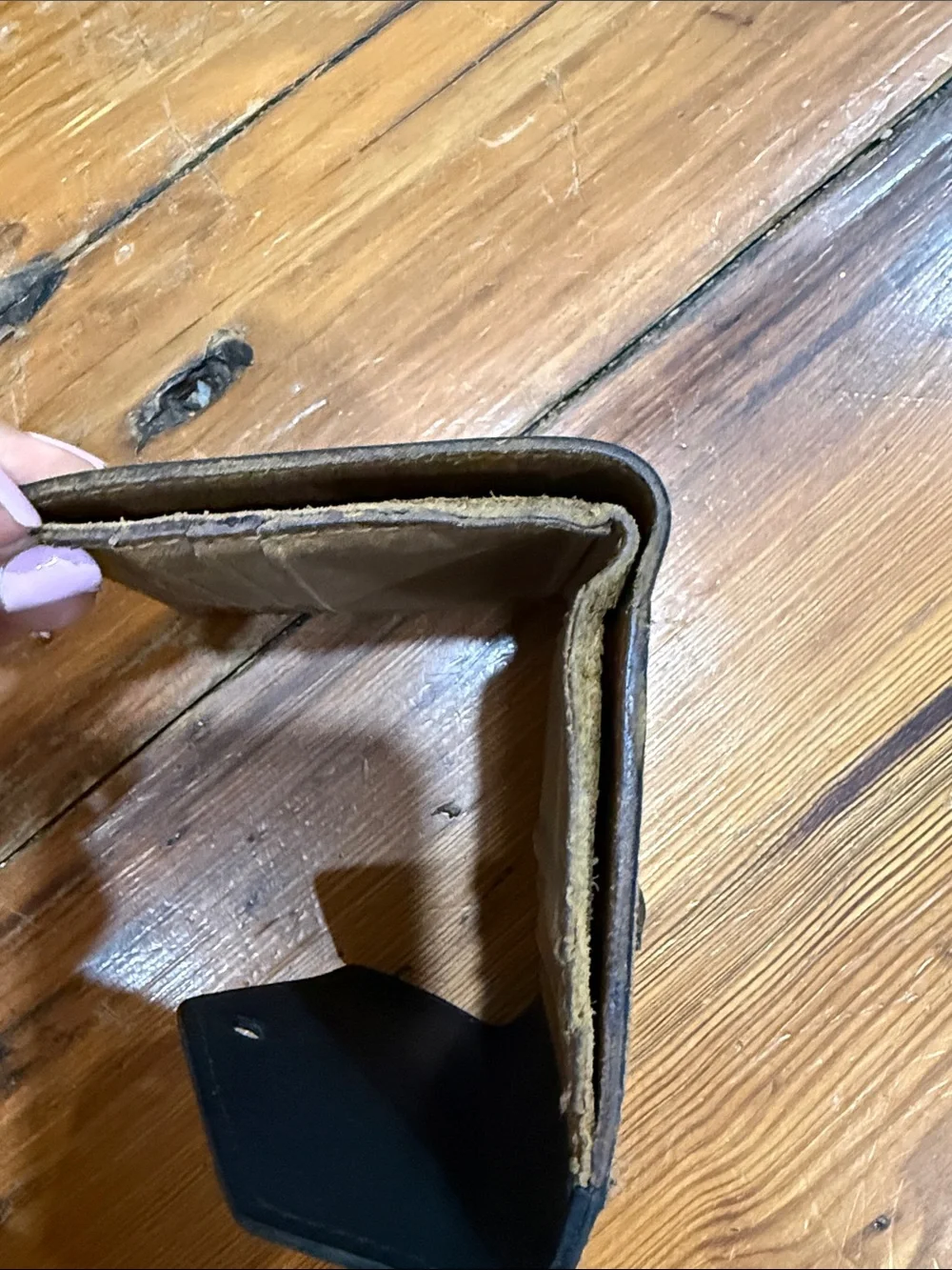 Madewell Two-Tone Leather Wallet in Black and Brown